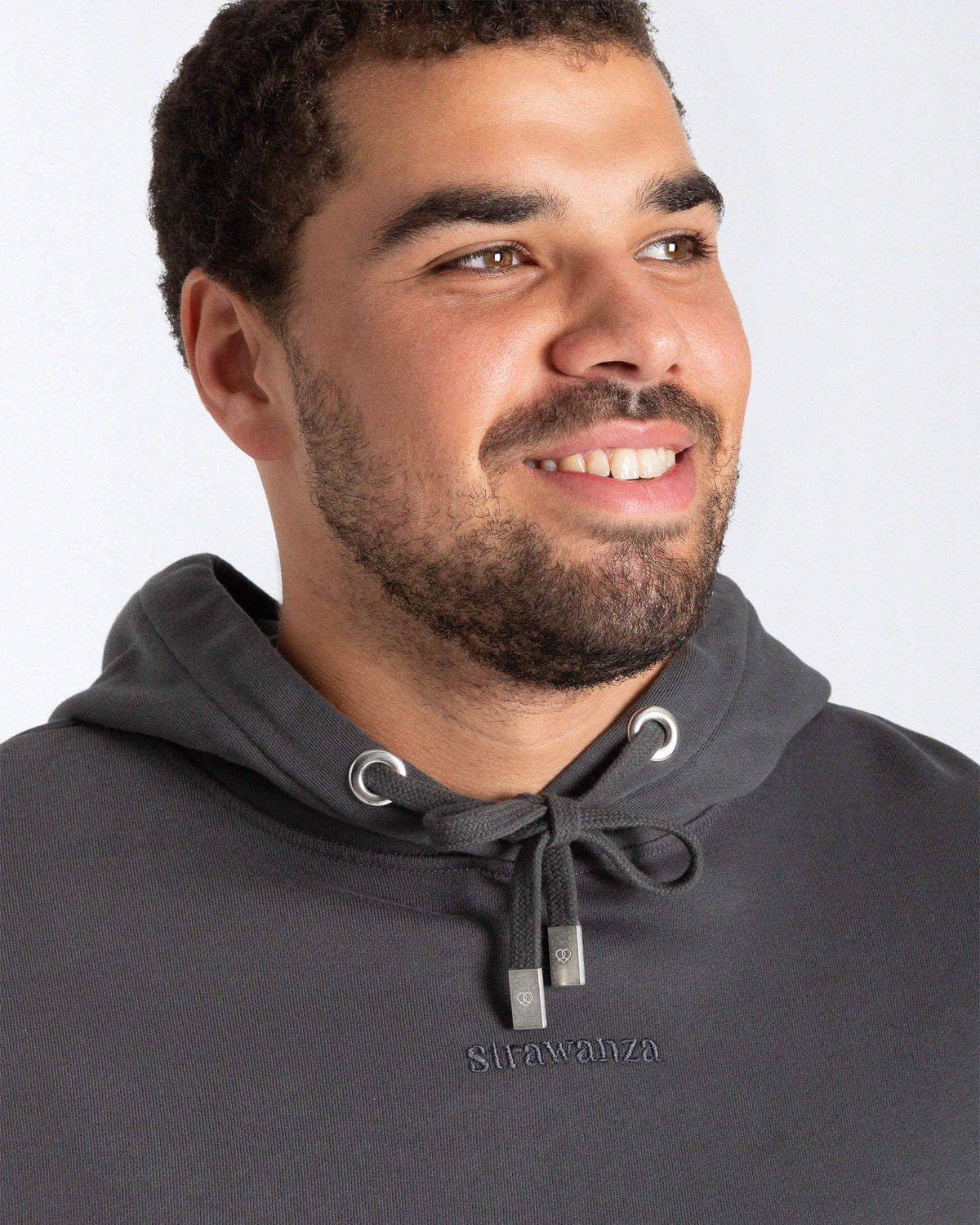 Oversize Hoodie mit Stickerei dunkelgrau