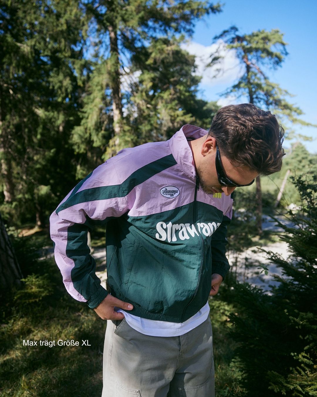 Retro Windbreaker Grün-Lila