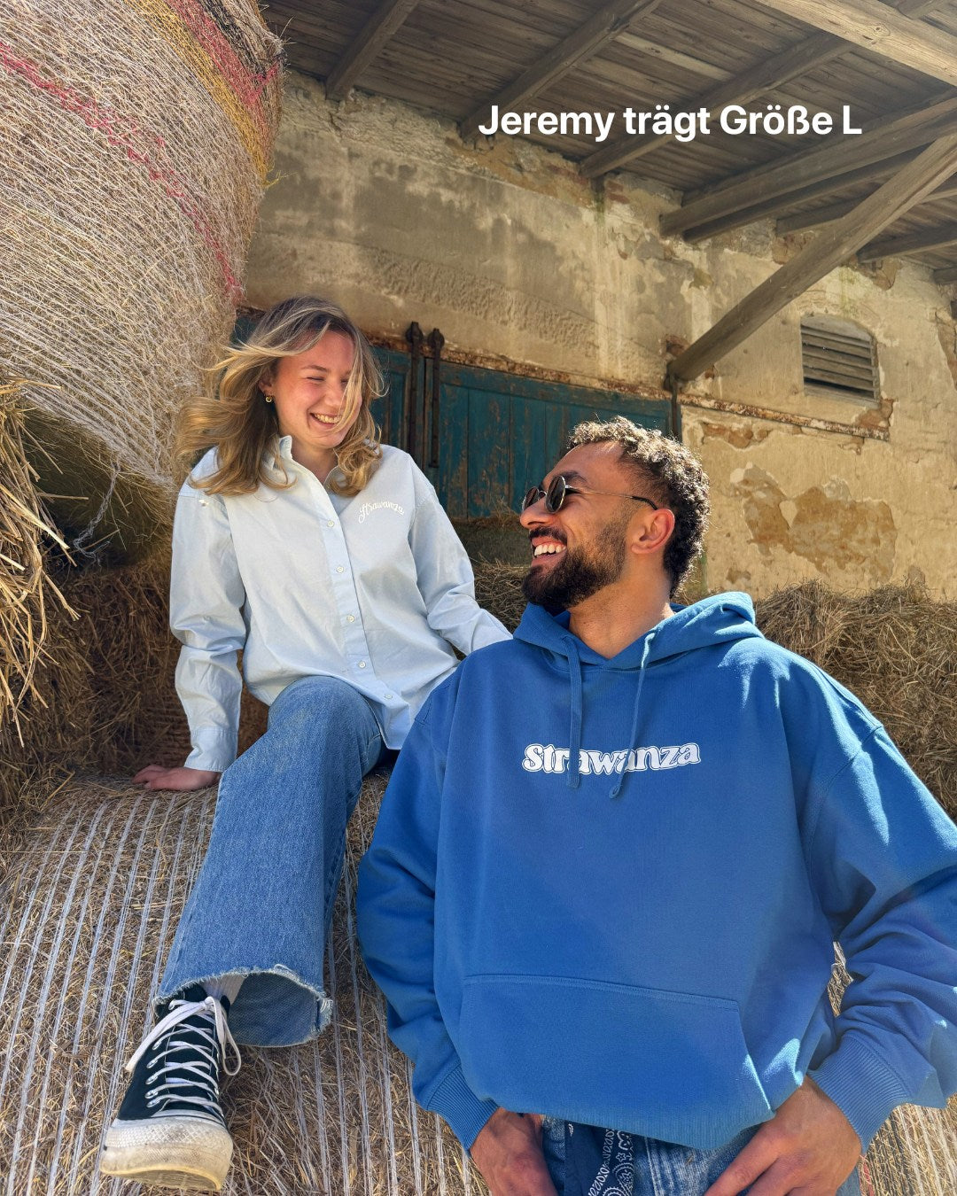 Strawanza Oversize Hoodie azurblau