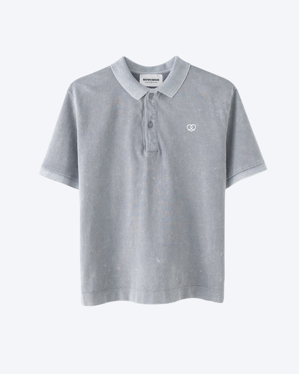 Strawanza Polohemd Vintage Hellgrau