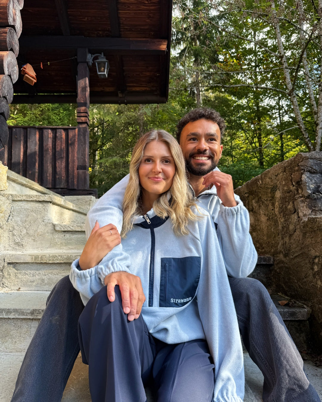 Baumwollfleece eisblau