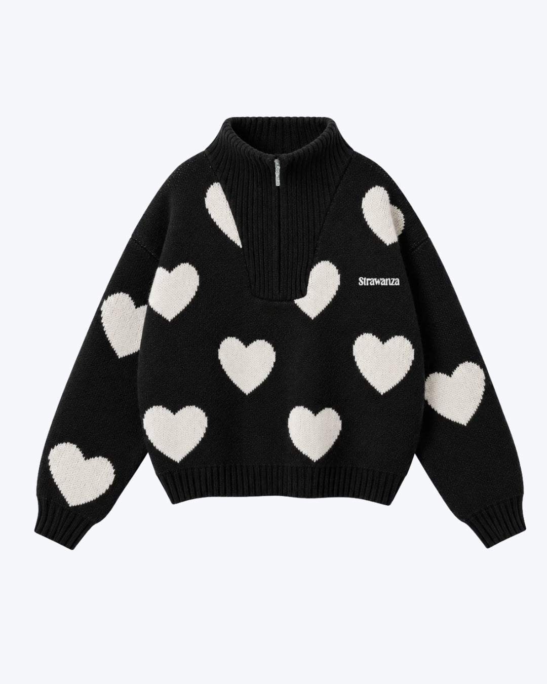 Strickpullover 'Herzal' black