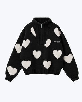 Strickpullover 'Herzal' black
