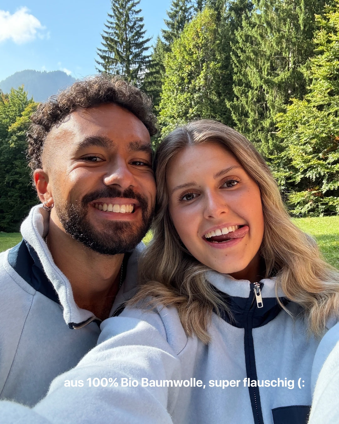 Baumwollfleece eisblau