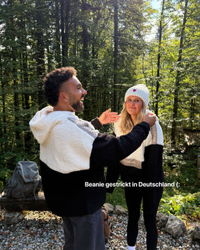 Wollmütze Herz Cremeweiß