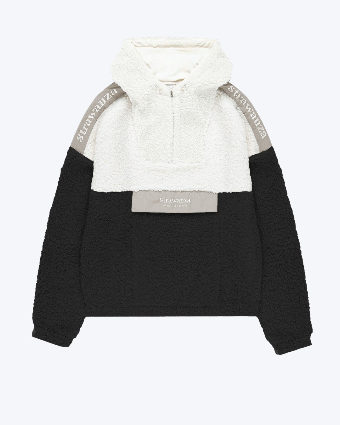 Fleece Sherpa Anorak Creme Schwarz