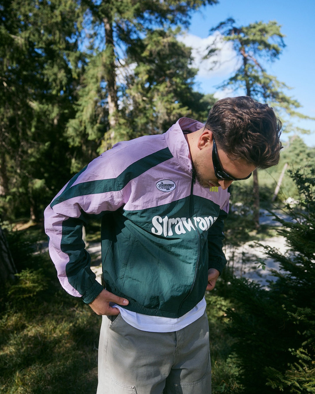 Retro Windbreaker Grün-Lila